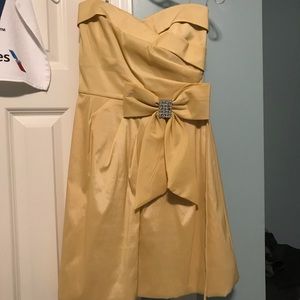 Strapless, yellow/gold dress
